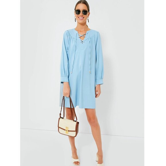 Tuckernuck Dresses & Skirts - Pomander Place Blue Tie Front Robbie Dress